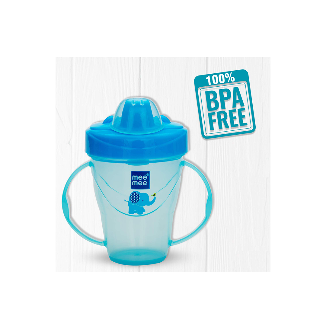 Mee Mee Plastic Easy Grip BPA-Free Anti Spill Sipper Cup with Twin Handle Spout for Baby 180ml (3 Months+)