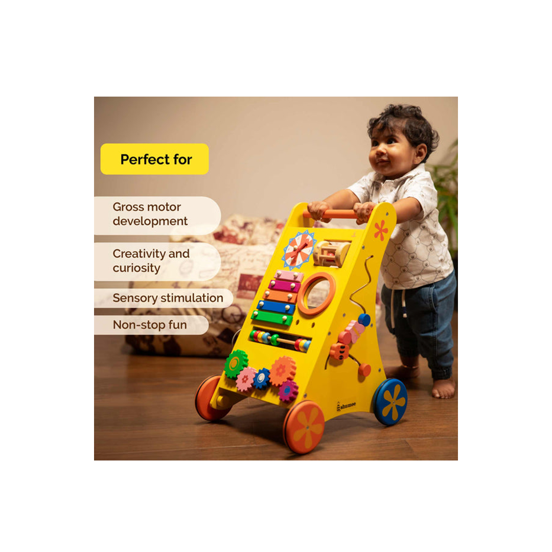 Shumee Wooden 8-In-1 Musical Activity Push Walker For Babies (9 Months+): Development Toy for Little Ones in India