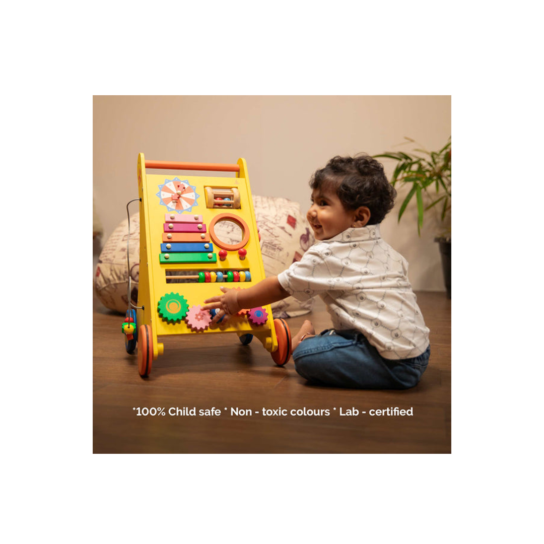 Shumee Wooden 8-In-1 Musical Activity Push Walker For Babies (9 Months+): Development Toy for Little Ones in India