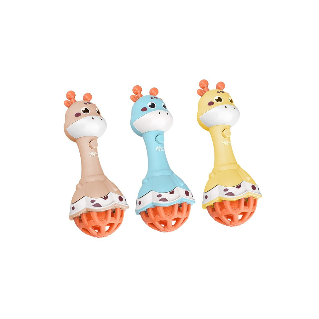 Baan Toys Musical Flashing Cute Giraffe Hand Bell Rattle Attractive Colorful Rattles for Baby Rattle (3 Months+) : Development Toys For Little Ones In India