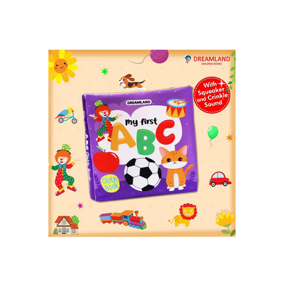 Dreamland Baby My First Cloth Book ABC with Squeaker and Crinkle Paper Cloth Books (6 Months+) : Development Toys For Little Ones In India