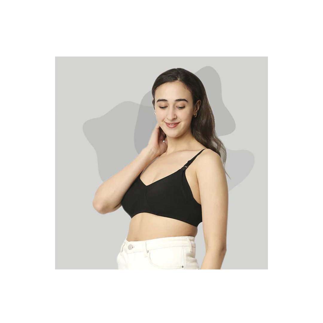 Mee Mee Premium Maternity Nursing Bra with Feeding Option | 100% Cotton Wire-Free Non Padded Feeding Bra for Moms