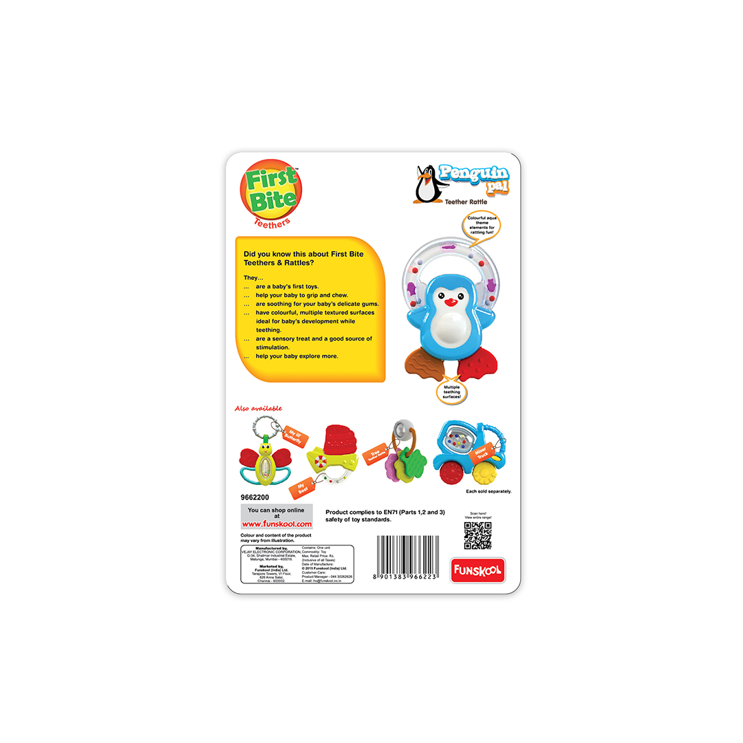 Funskool Giggles Penguin Pal Teether Rattle: Development Toy for Little Ones in India