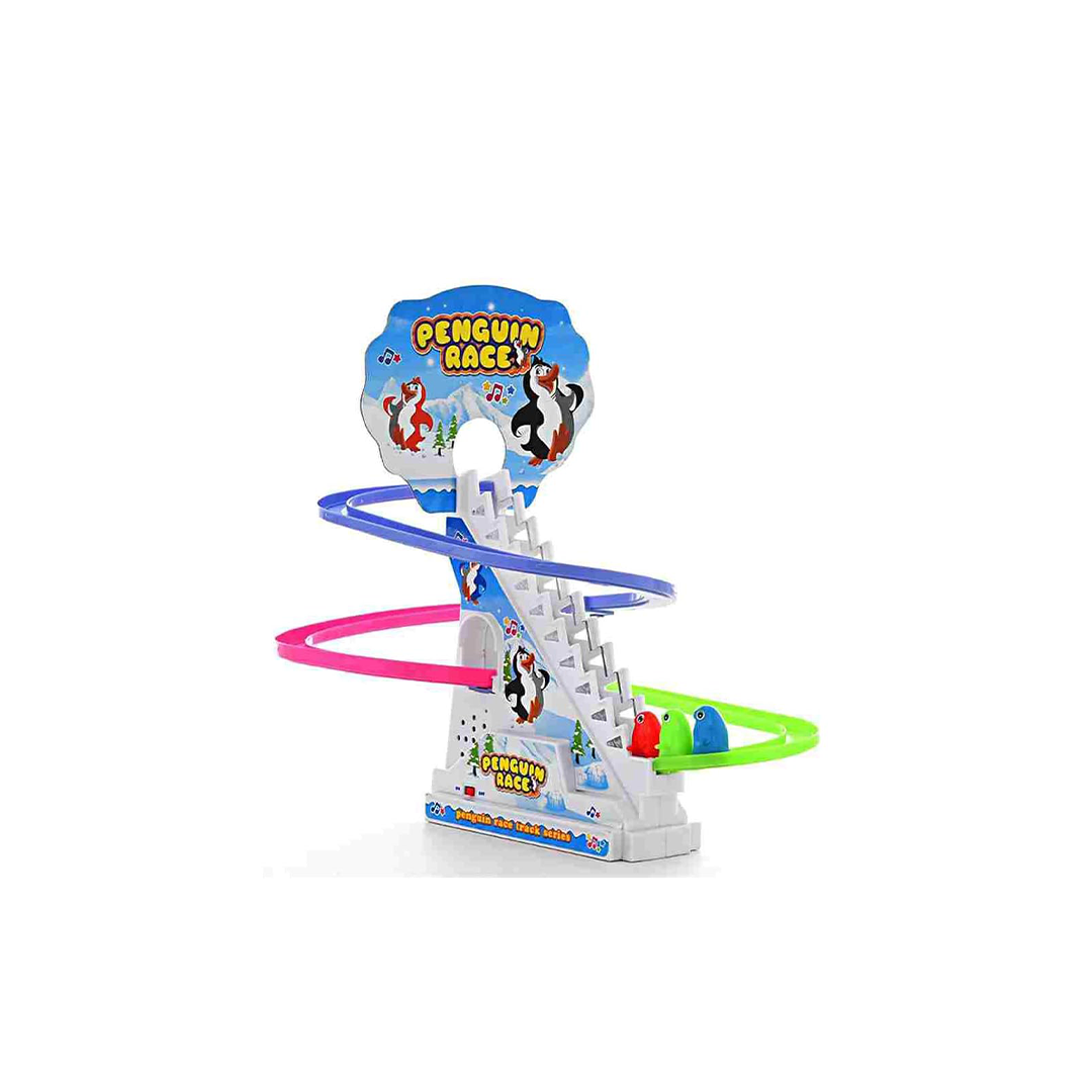 Baan Toys Penguins Track Set for Kids - Small Penguins Stair Climbing Toys for Kids, Escalator Toy with Lights and Music - 3 Penguins Included (3 Years+) : Development Toys For Little Ones In India