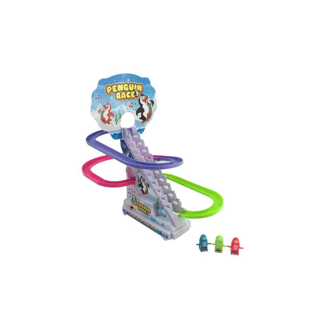 Baan Toys Penguins Track Set for Kids - Small Penguins Stair Climbing Toys for Kids, Escalator Toy with Lights and Music - 3 Penguins Included (3 Years+) : Development Toys For Little Ones In India