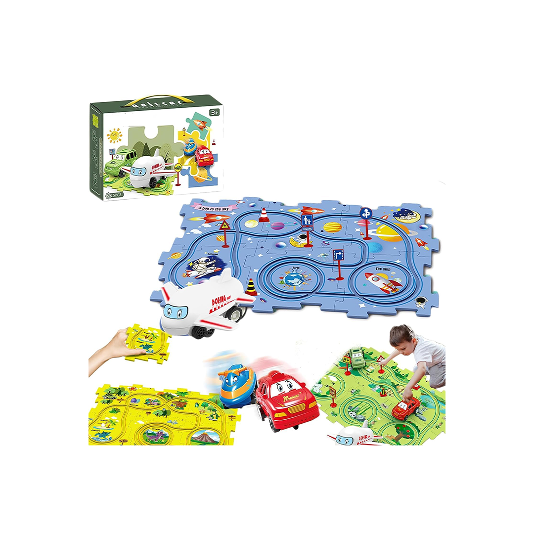 Puzzle Track Car Play Set For Kids