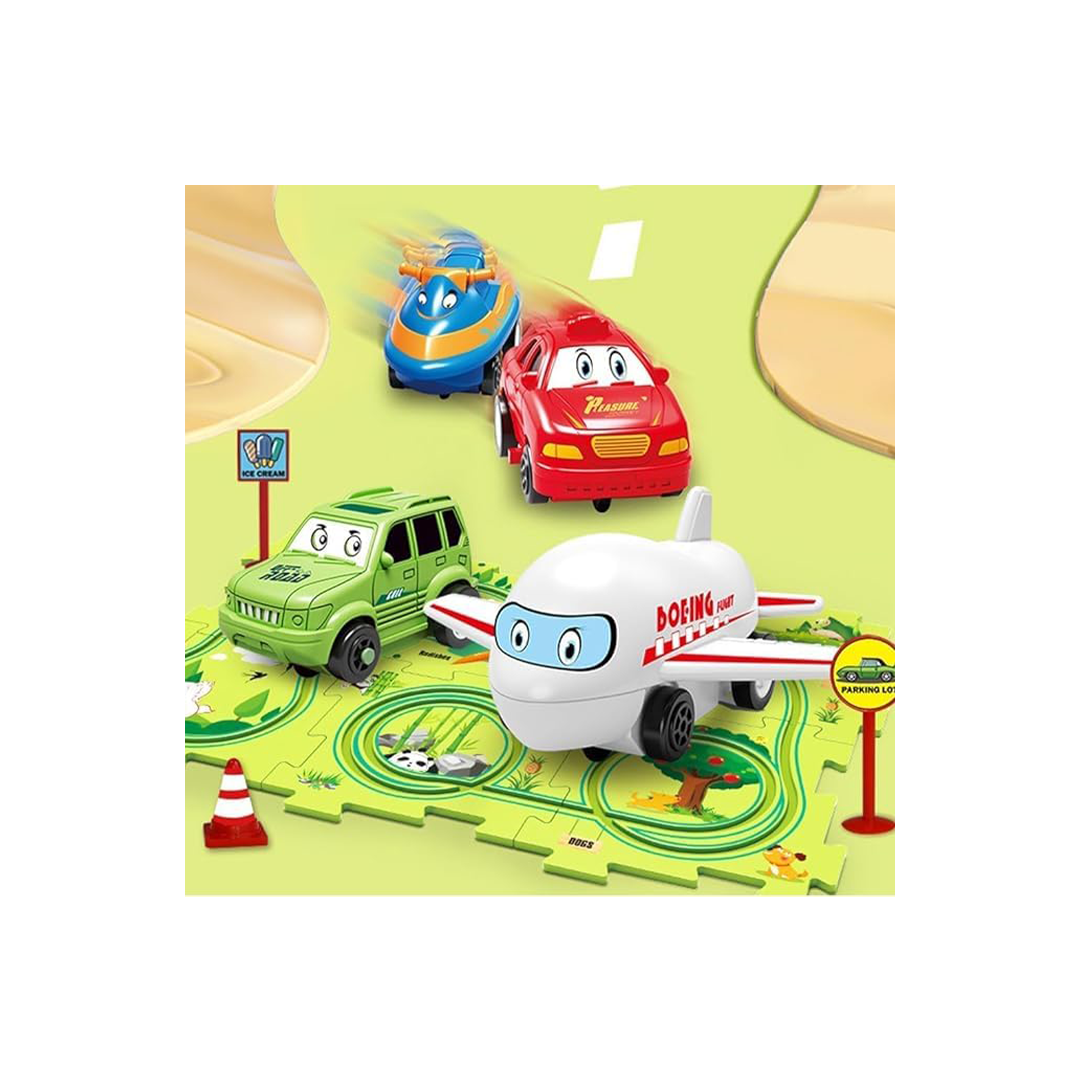 Puzzle Track Car Play Set For Kids