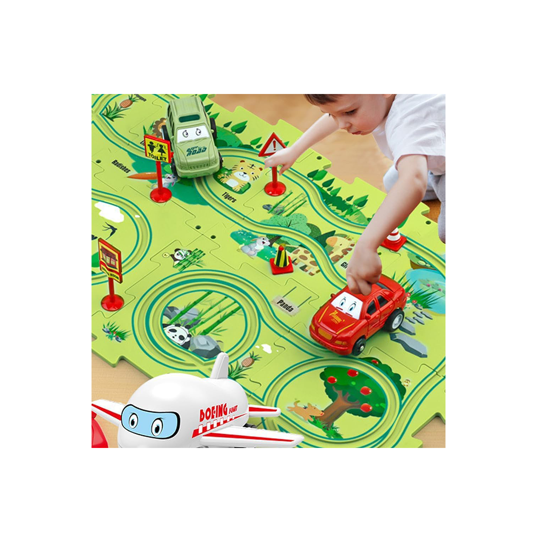 Puzzle Track Car Play Set For Kids