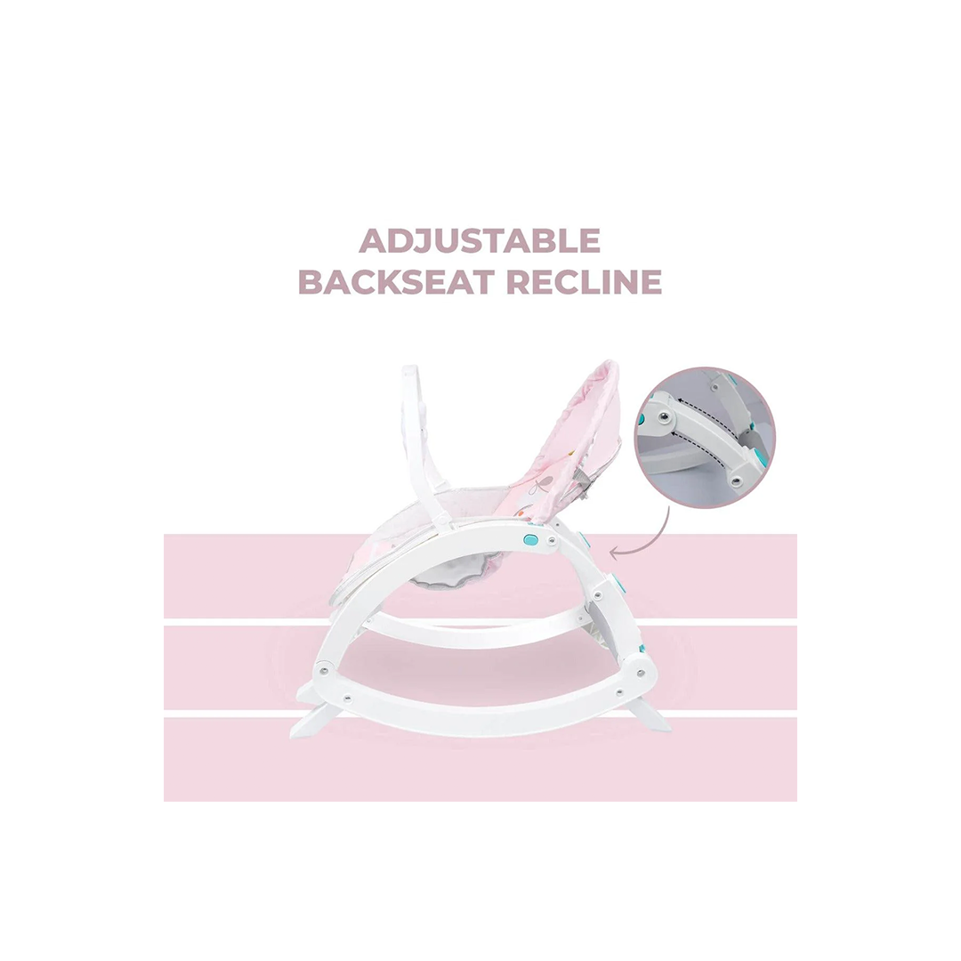 R For Rabbit 3 in 1 Rock N Play Rocker - Adjustable Backrest Recline, Detachable Toy Bar, Soothing Music & Vibration, Adjustable backrest, ( 0 Months+ )