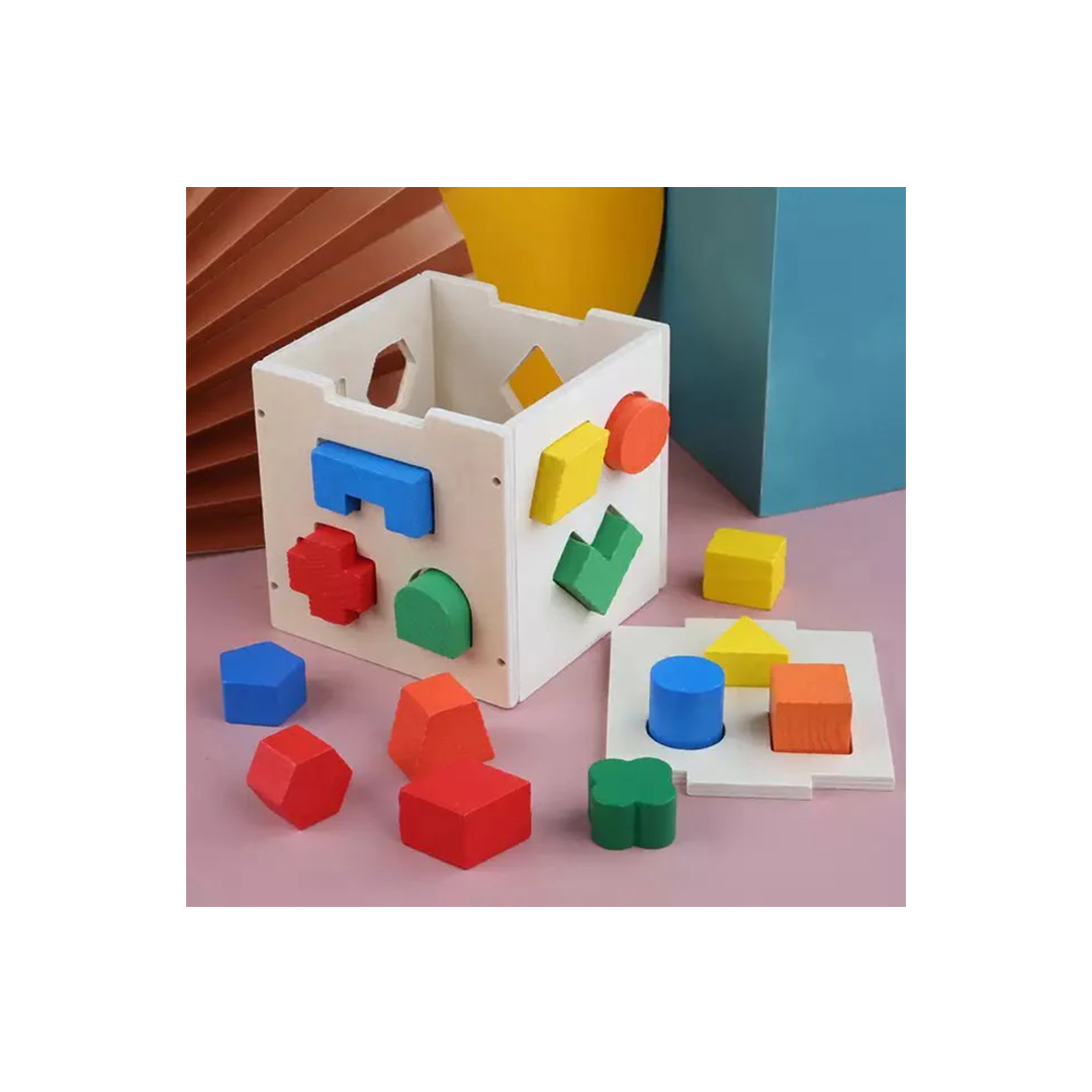 Extrokids Wooden Shape Sorter Box (2 Years+) : Developments Toys For Little Ones in India 