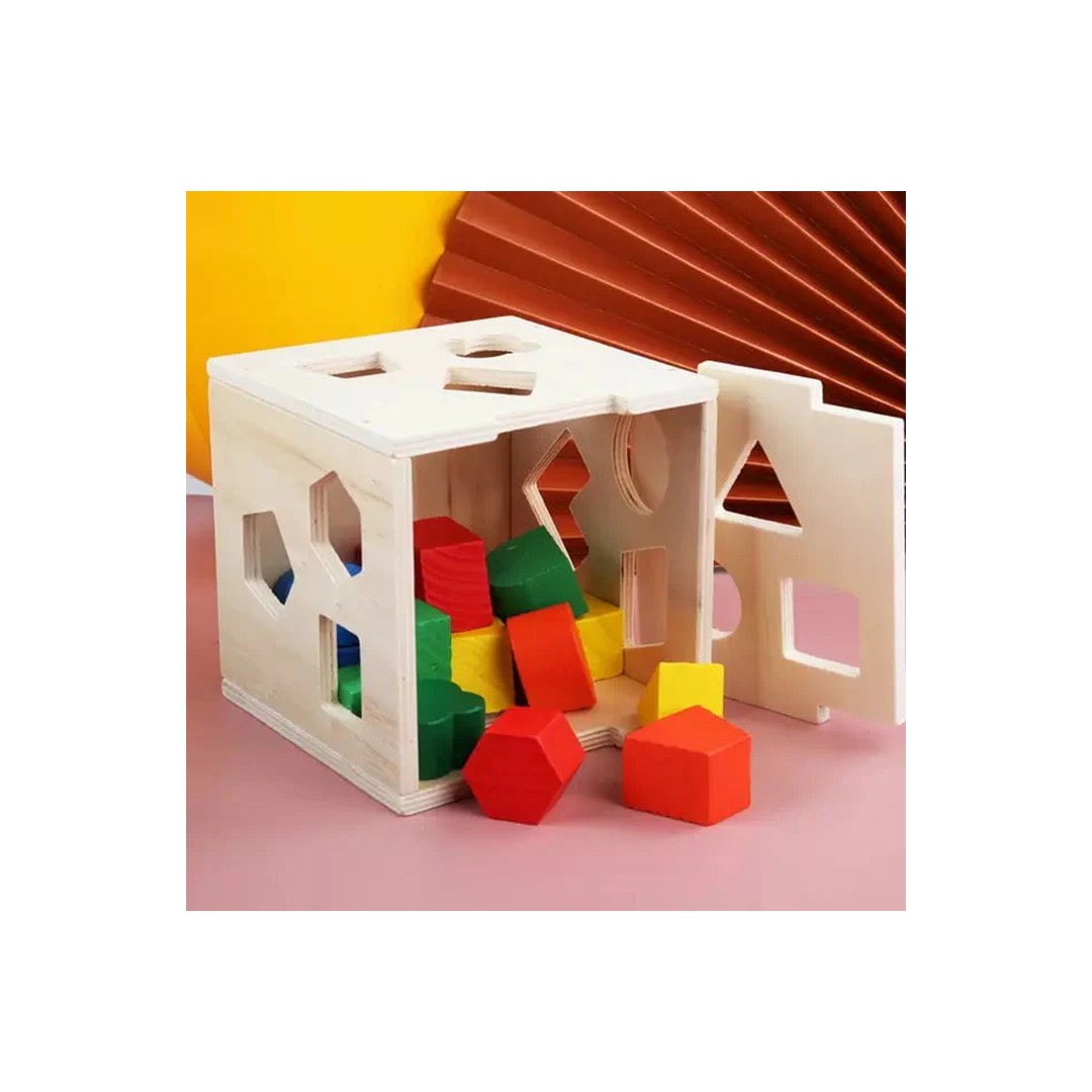 Extrokids Wooden Shape Sorter Box (2 Years+) : Developments Toys For Little Ones in India 