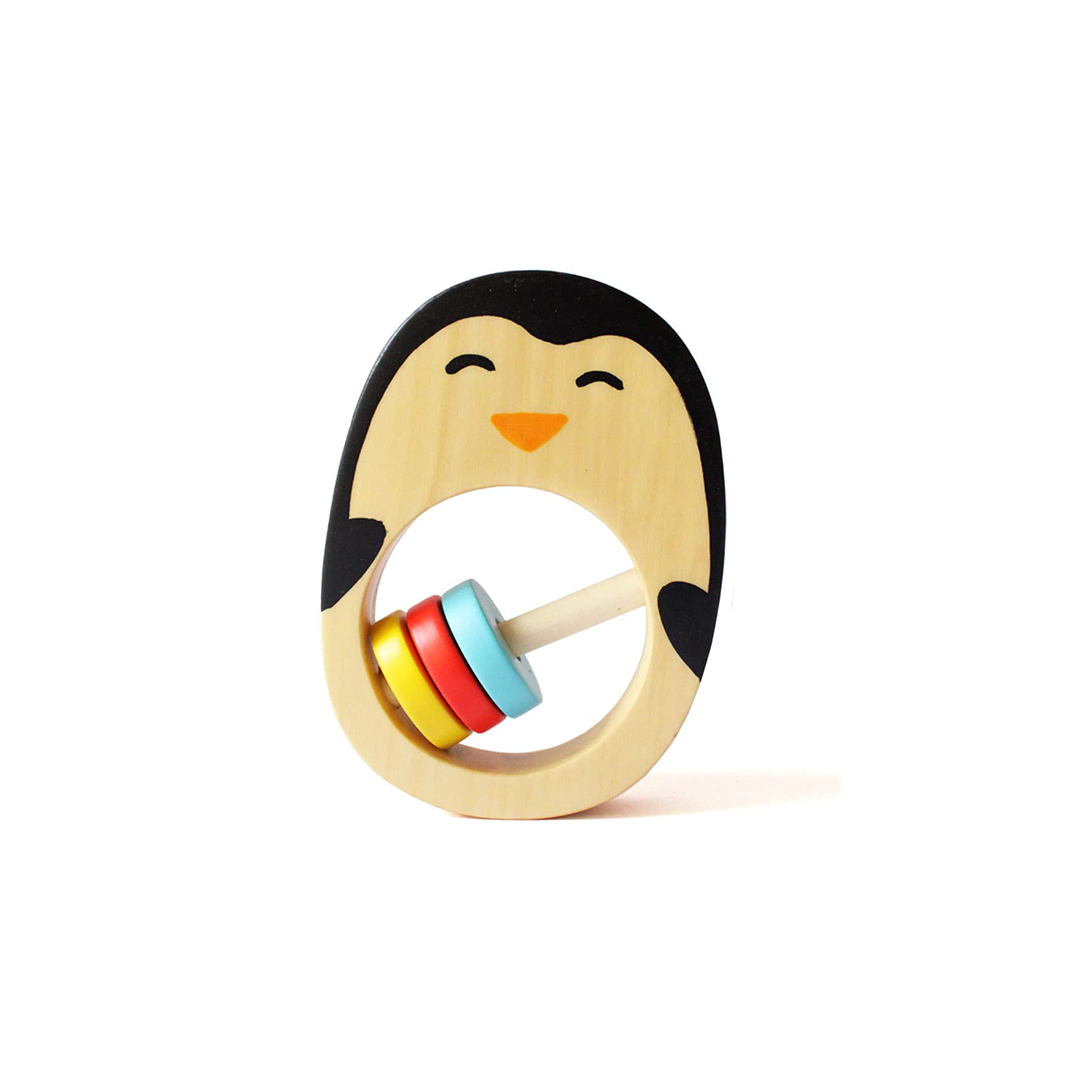 Shumee Wooden Penguin Rattle Toy for Babies (0 Months+) - The Magic Lamps