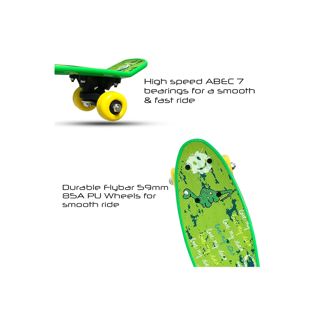 Baybee Plastic Skateboard with Colorful PU Wheels Complete Cruiser for Kids (3 Years+) : Developments Toys For Little Ones in India 