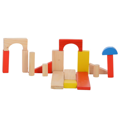 Skillofun Wooden Junior Building Blocks, Multi Color