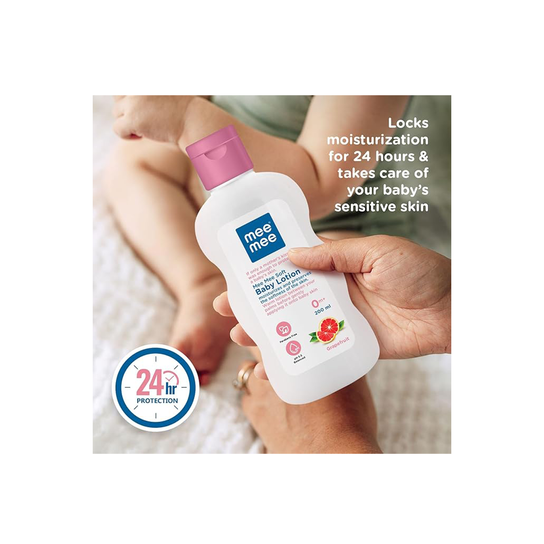 Mee Mee Soft Moisturizing Baby Lotion With Fruit Extracts Contains Chamomile, rich in antioxidants( 1 Month+ )