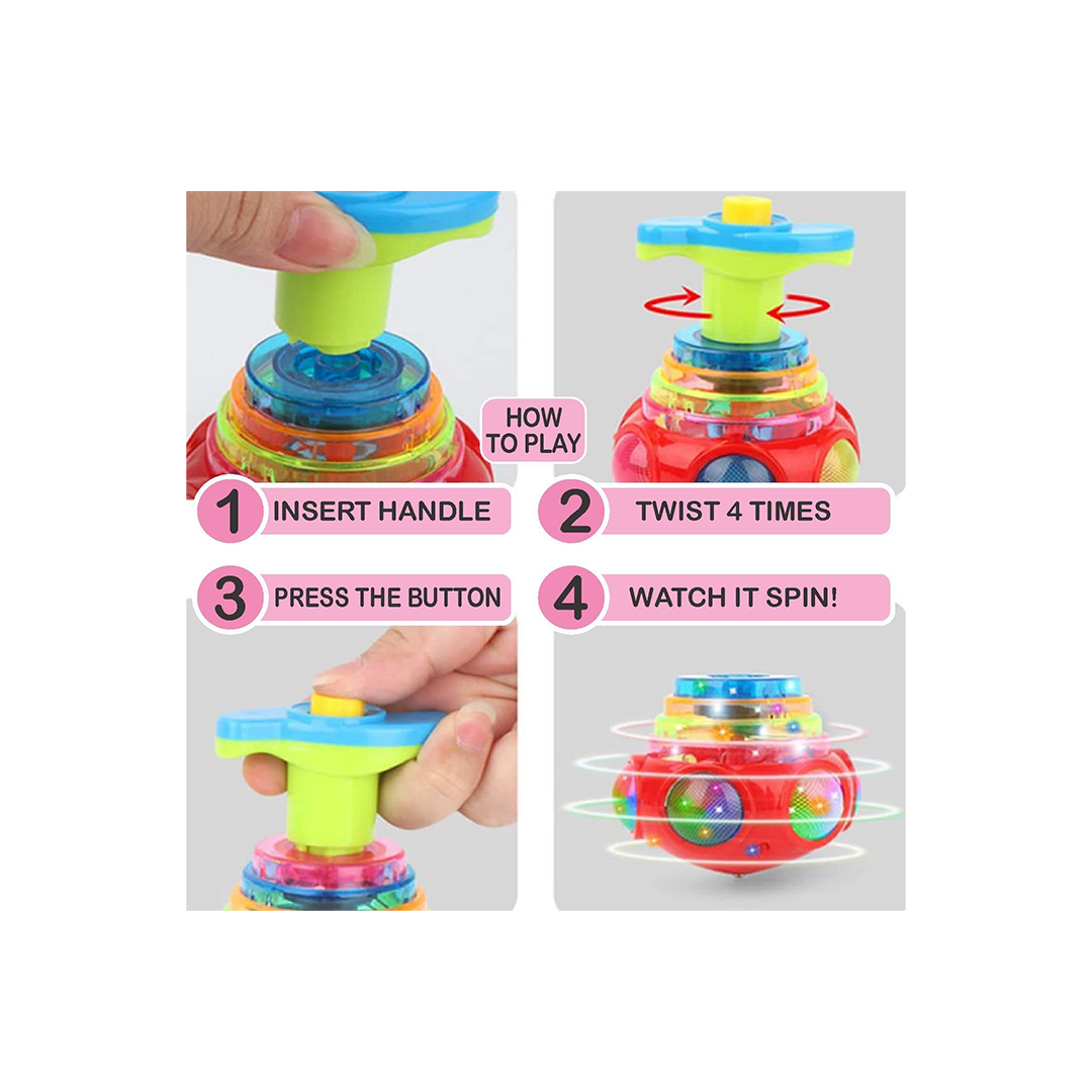 Baan Toys Spinning Top Toy with LED Spinner Flashing Lights and Music Spinning for Kids (2 Years+) : Development Toys For Little Ones In India