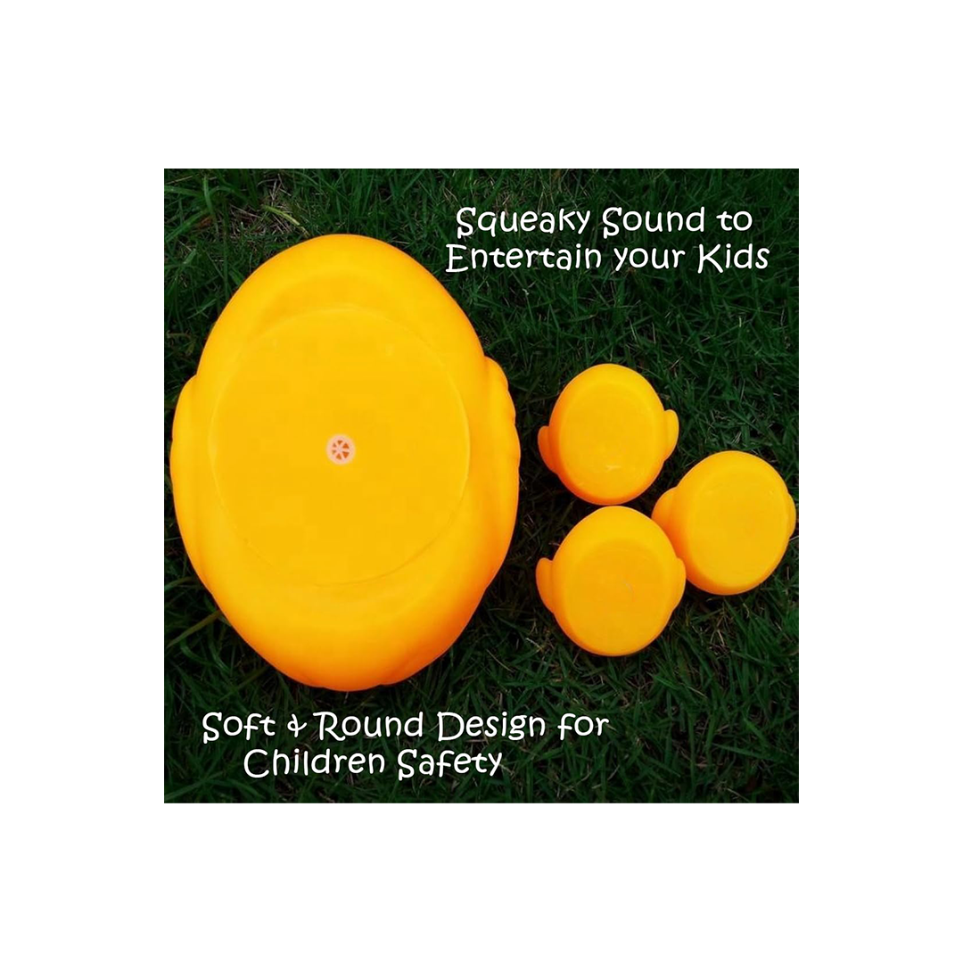 Baan Toys 4 Pcs Squeaky Rubber Duck Family Toy Set for Baby and Toddlers | Baby Bathing, Floating, Water Pool, Tub Toys | Soft Duck Family - 1 Parent Duck with Squeaky Sound and 3 Child Ducks (3 Months+) : Development Toys For Little Ones In India