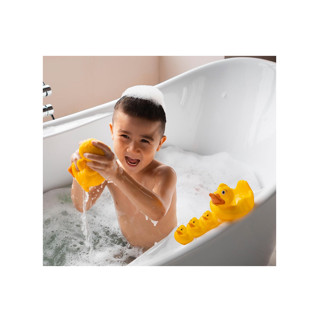 Baan Toys 4 Pcs Squeaky Rubber Duck Family Toy Set for Baby and Toddlers | Baby Bathing, Floating, Water Pool, Tub Toys | Soft Duck Family - 1 Parent Duck with Squeaky Sound and 3 Child Ducks (3 Months+) : Development Toys For Little Ones In India