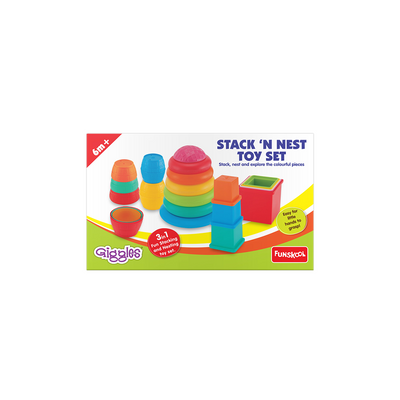 Funskool Giggles Stack N Nest Toy Set 3 in 1 - Multi Color: Development Toy for Little Ones in India