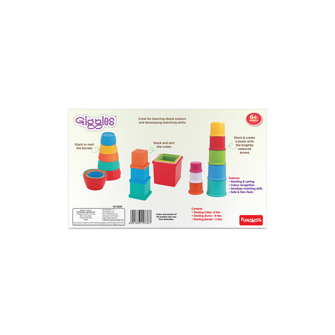 Funskool Giggles Stack N Tumble Gift Set : Development Toy for Little Ones in India