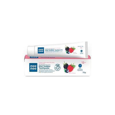 Mee Mee Fluoride-Free Mild Toddler Toothpaste with Triple Calcium Berry Flavor, 70gms ( 12 Months+ )