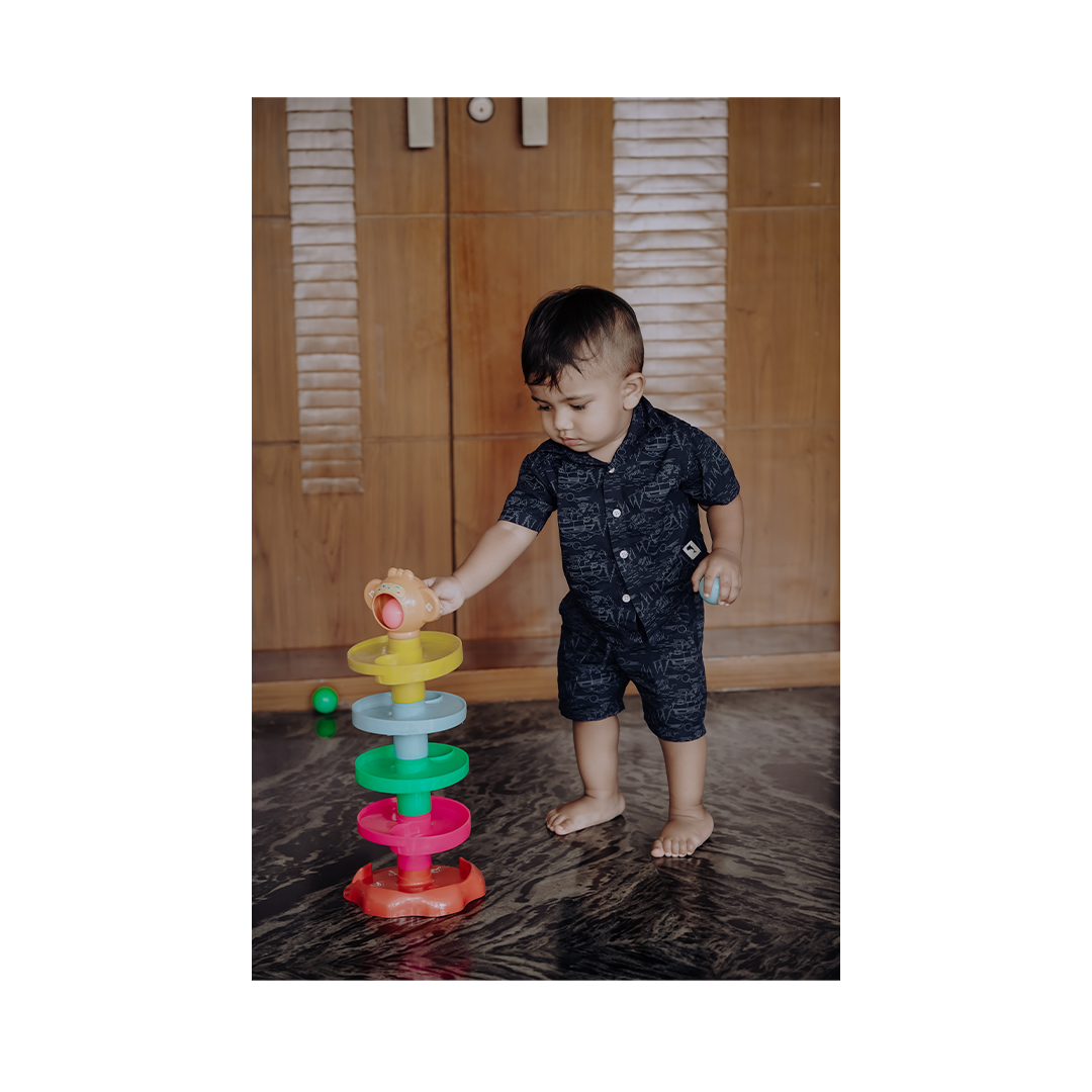 Baan Toys Roll Ball Monkey Shaped Set - Multicolor (9 Months+)