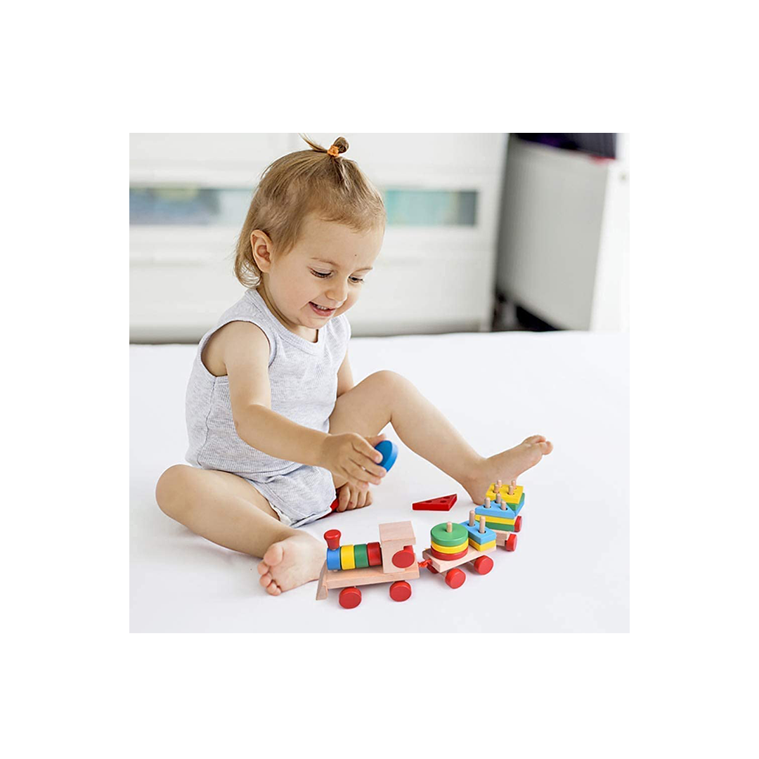 Extrokids Wooden Shape Sorter Train (2 Years+) : Development Toys For Little Ones In India