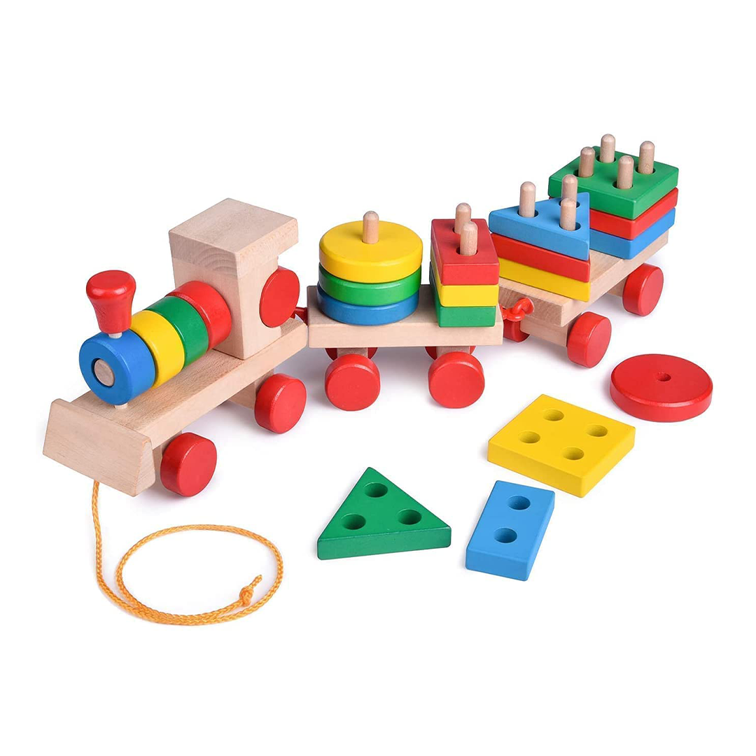 Extrokids Wooden Shape Sorter Train (2 Years+) : Development Toys For Little Ones In India