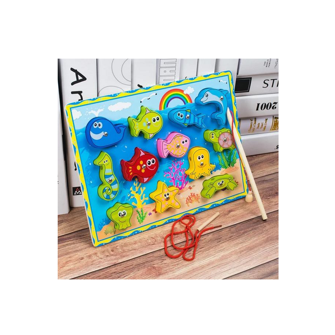 Extrokids Wooden Magnetic Fishing Game (2 Years+) : Developments Toys For Little Ones in India