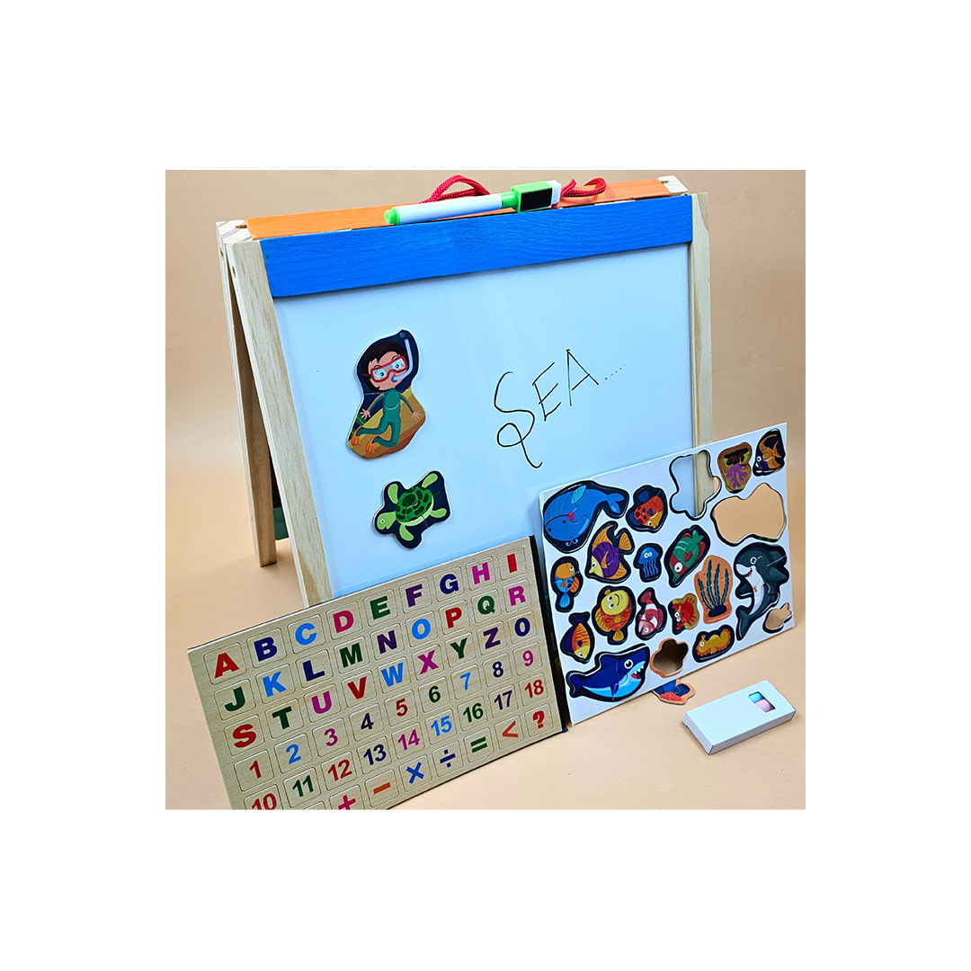 Extrokids Double Sided Wooden Writing Board (3 Years+) : Developments Toys For Little Ones in India 