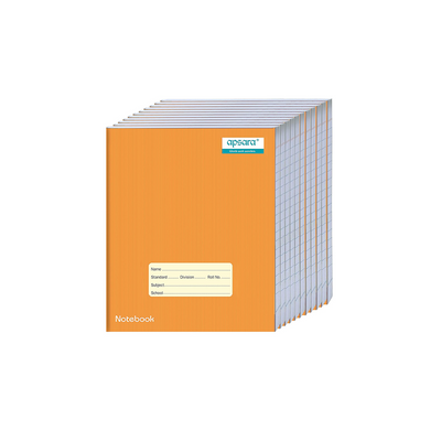 Apsara Small size Hardbound Notebook | 19 CM x 15.5 CM Approx - 92 Pages|Medium Square Notebook | Maths Notebook for Exercise and Practice | Use For Kids School Students | Pack of 10