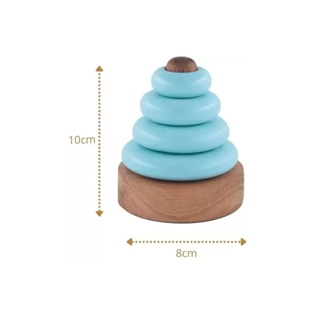 B4 Brain Wooden Ring Stacking Toys For Kids - 2 Years+