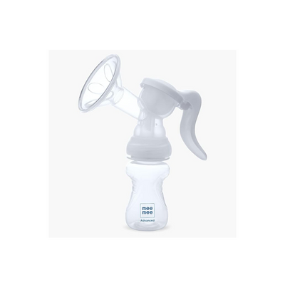 Mee Mee Advanced Manual Breast Pump - 180° Rotating Handle. Ideal for Nursing & Breastfeeding Mothers (White)