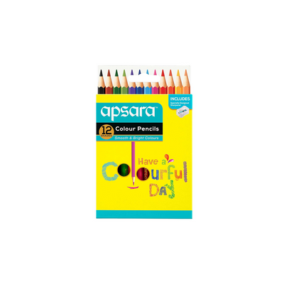 Apsara Colour Pencils | Brilliant colours | Hex Shape | Easy Grip | Superior lead quality | School & college use