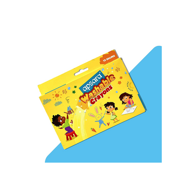 Apsara 12 Washable Crayons | Non-toxic Artistic Colours | Safe to Use | Bright Colours & Triangular Shape Crayons | Comfortable Grip | Easy Clean-up | for 1-4 Year Old Kid | Pack of 1-12 Shades