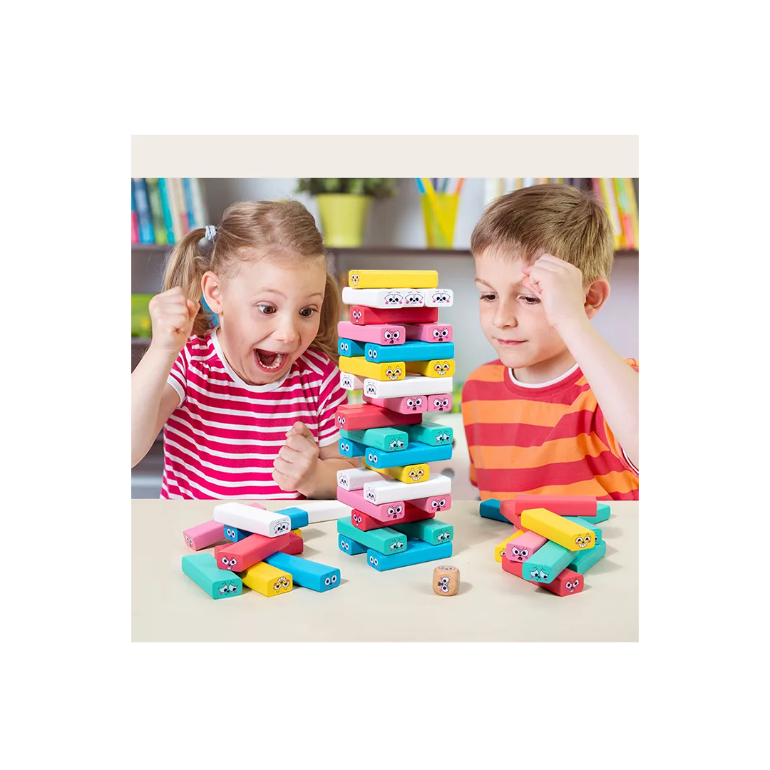 Baan Toys Expression Wooden Stacking Tumbling Tower For Kids (3 Years+)