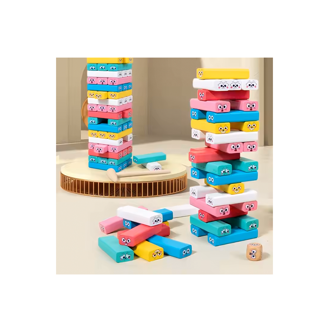 Baan Toys Expression Wooden Stacking Tumbling Tower For Kids (3 Years+)