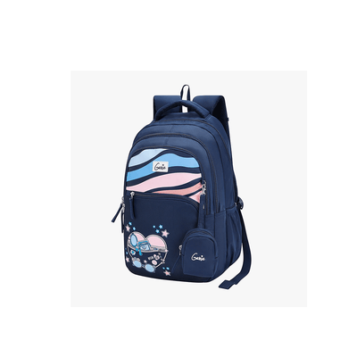 Genie Toys Navy Blue Genie Starlight 27L School Backpack For Kids