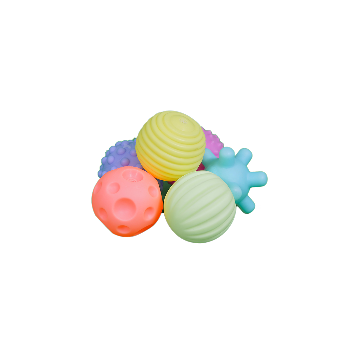 B4Brain Sensory Balls Pack Of 6 | Colorful squeaky ball | Soft Plastic ball | Toys For Kids ( 7 - 14 months ) : Developments Toys For Little Ones in India 