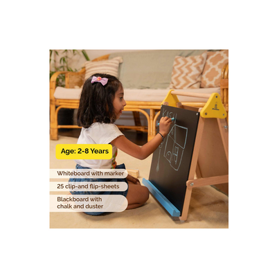 Shumee Wooden 3-In-1 Table-Top Drawing Board/Easel For Kids With Chalkboard And Whiteboard (2 Years+): Engaging Development Toy for Little Ones in India