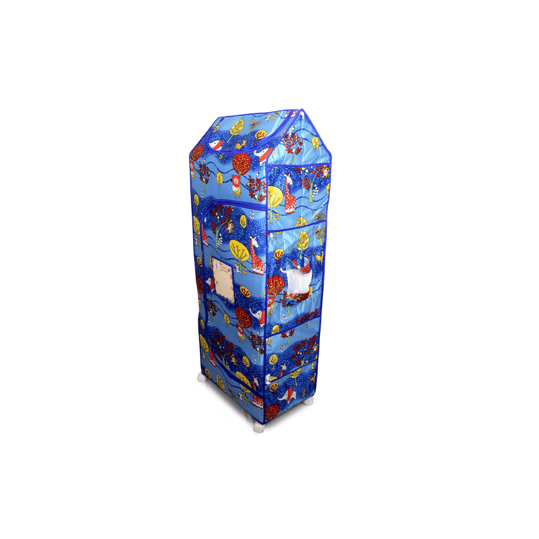 Kudos Room Decors Kudos Wonder Cub Generic 5 Shelves Foldable Wardrobe Almirah - Blue For Kids (Random Color)